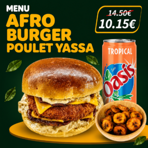 Menu Afro Burger Poulet Yassa